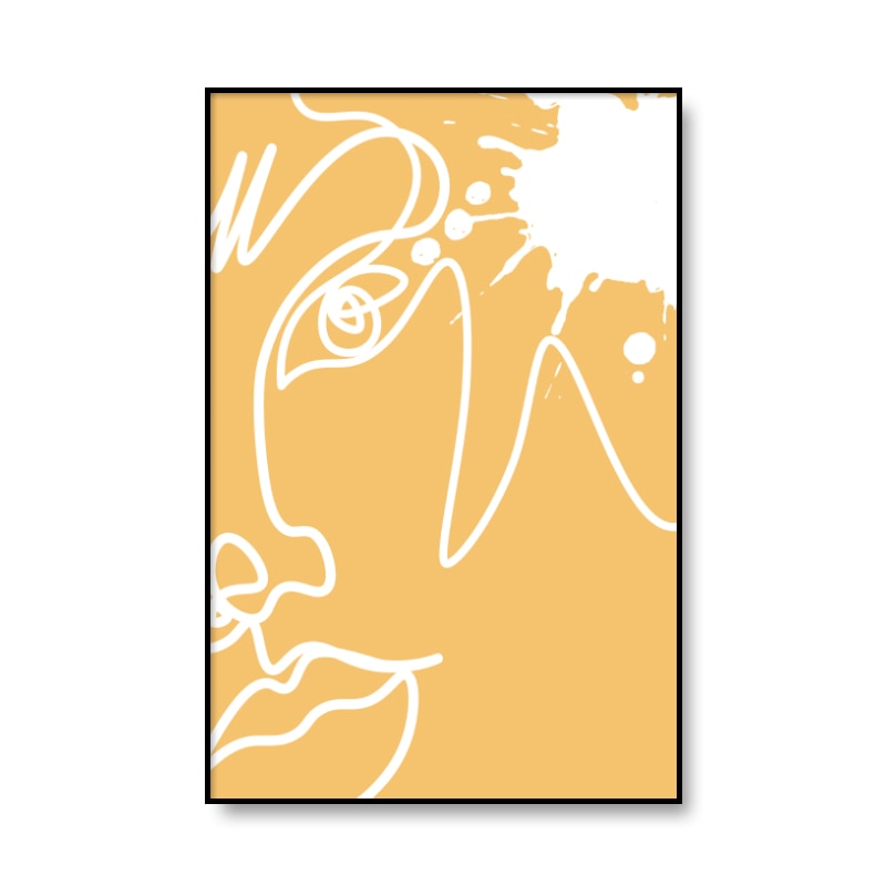 Abstract Colorful Human Face Lines Canvas Art