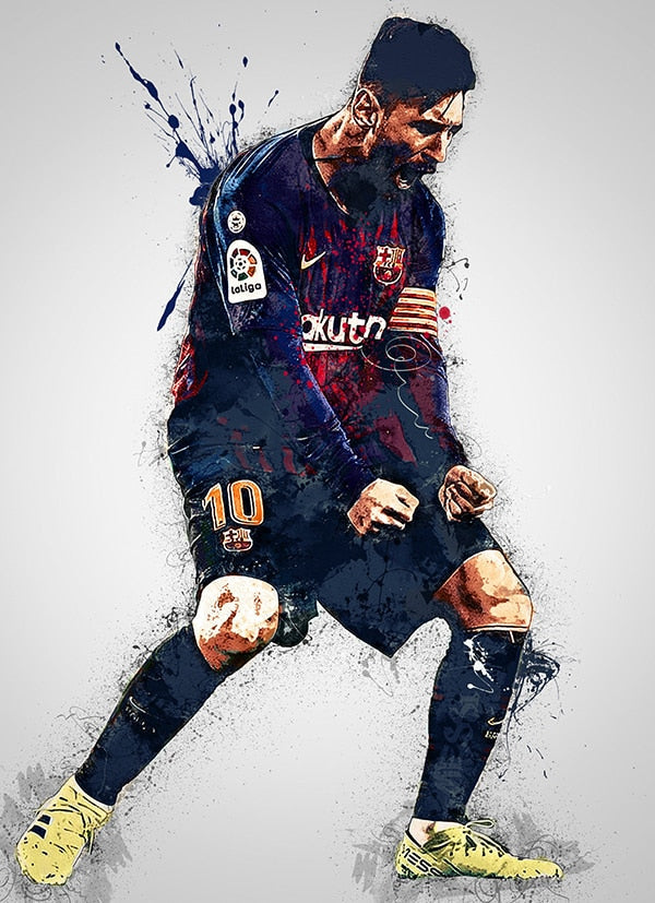 Football Star Cristiano Ronaldo Lionel Messi Canvas Art