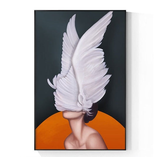 Feather Woman Fashion Canvas Art