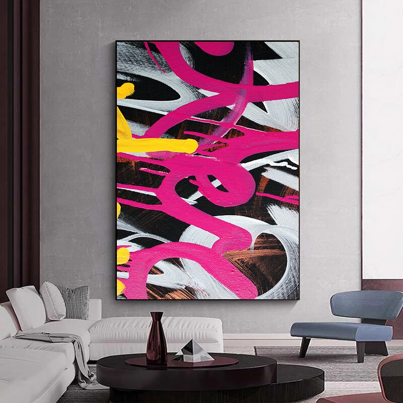 Graffiti Abstract Swirl Paint Canvas Art