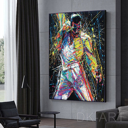 Freddie Mercury Graffiti Wall Art Canvas