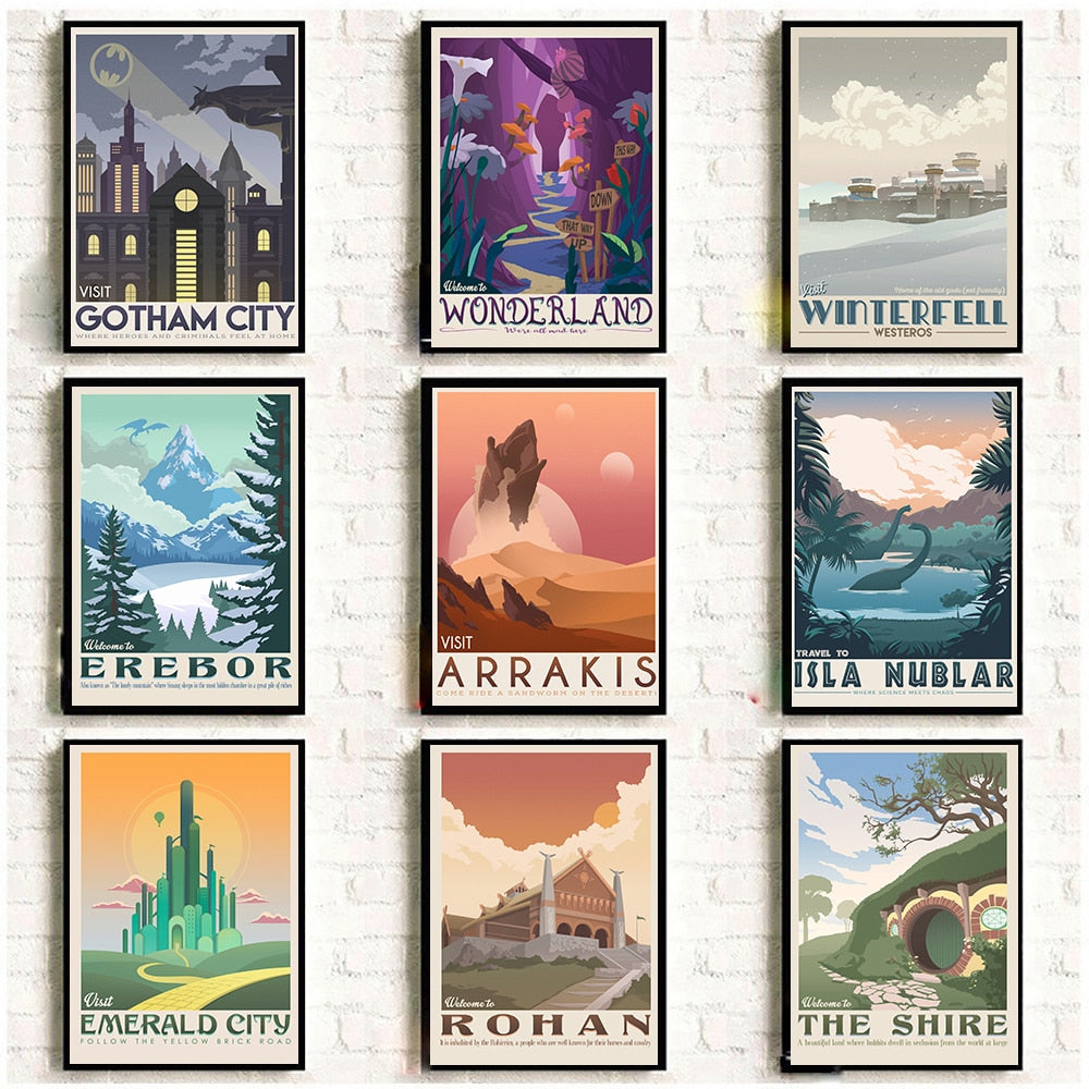 Places in Famous Movies Wall Art Canvas