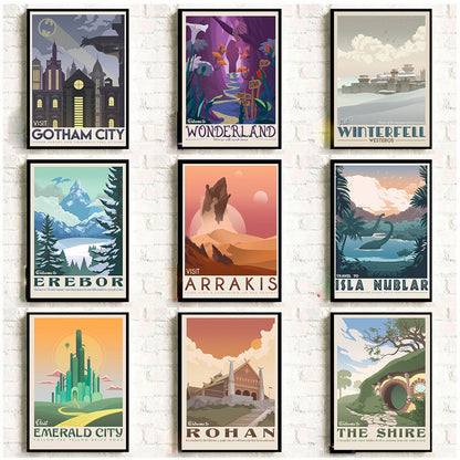 Places in Famous Movies Wall Art Canvas