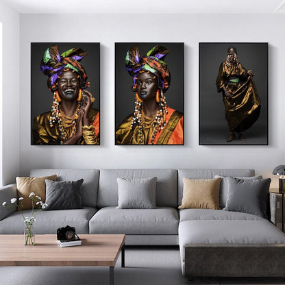 African Woman with Traditional Wear Canvas Art