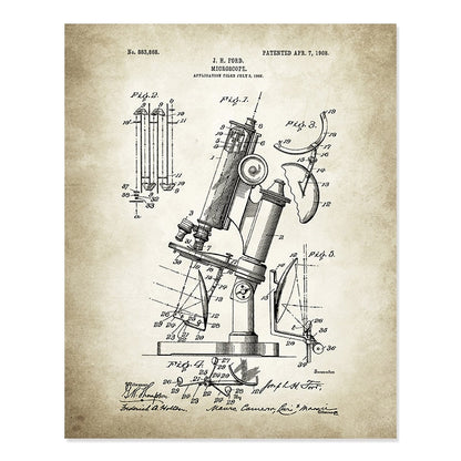 Microscope Chemistry Periodic Table Patent Canvas Art