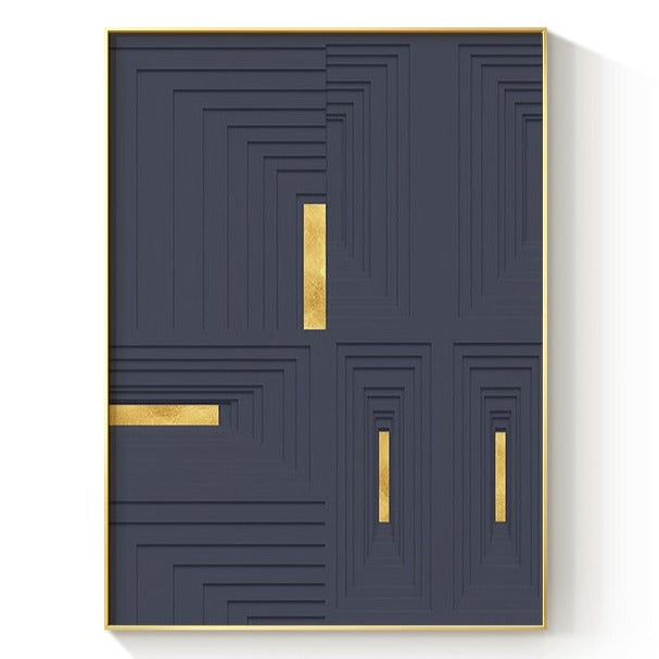 Minimalist Golden Strips Canvas Art