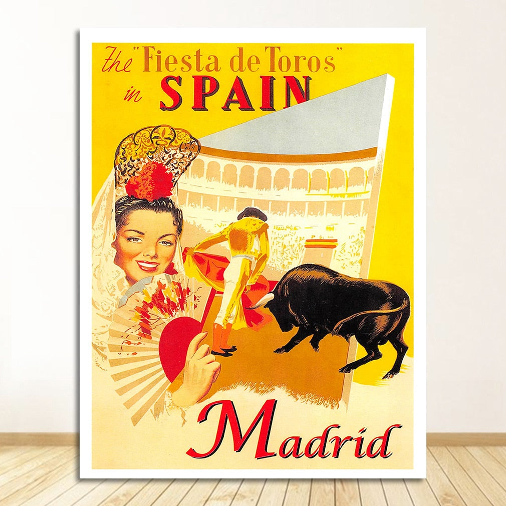 Berlin Madrid Poster Canvas Art