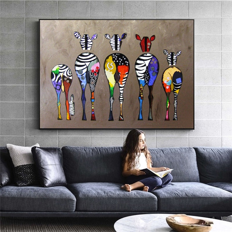 Abstract Zebra Canvas Art