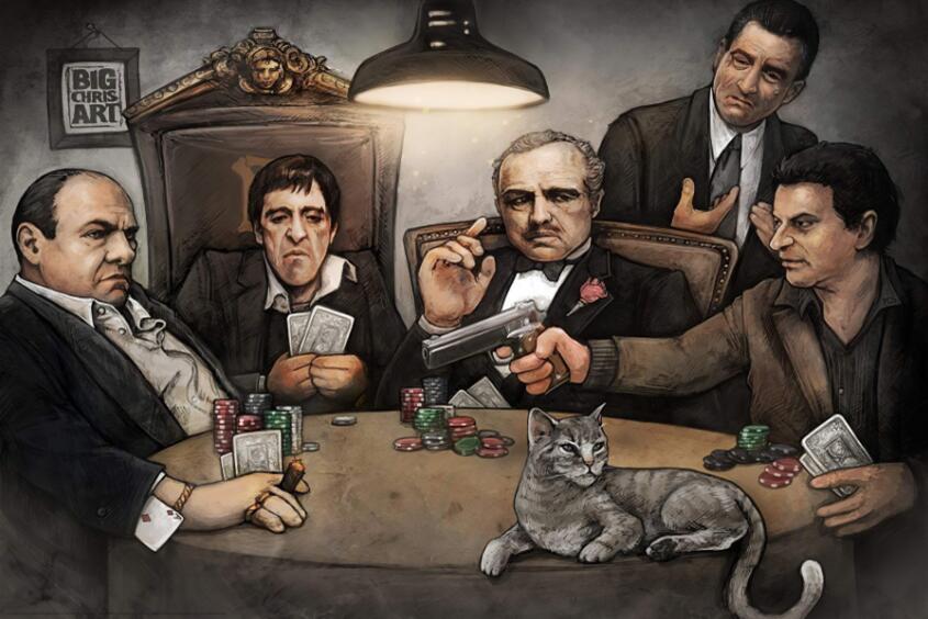 Godfather Gangsters Painting Canvas Art