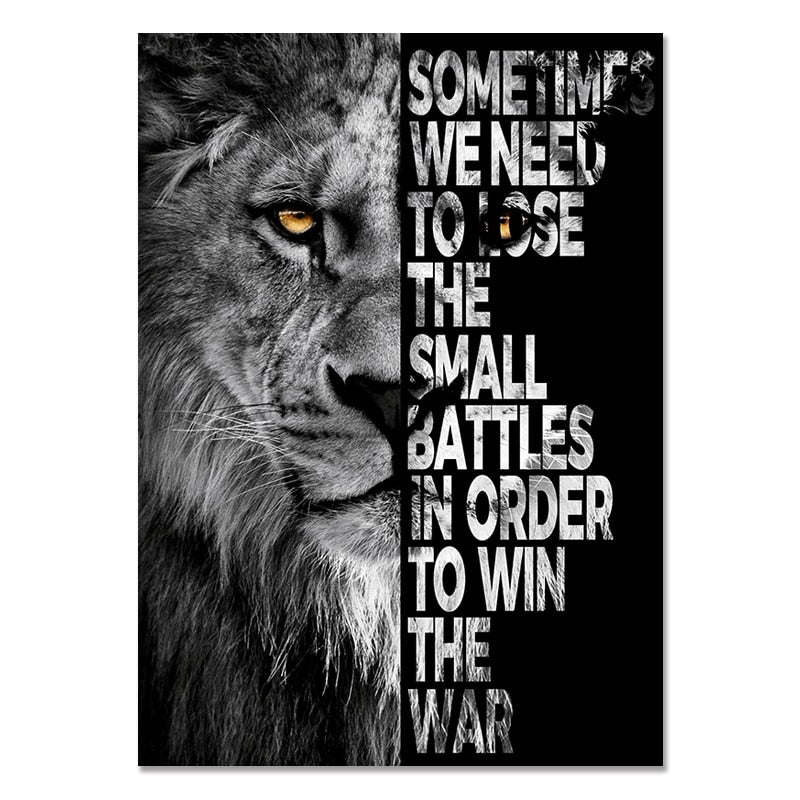 Lion Motivational Quotes Canvas Art