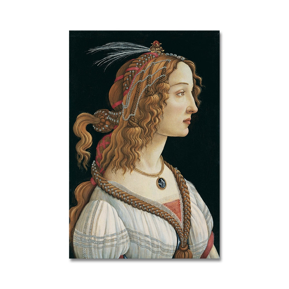 Portrait of a Young Woman by Sandro Botticelli Canvas Art