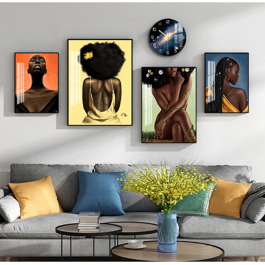 African Art Black Woman Portrait Canvas