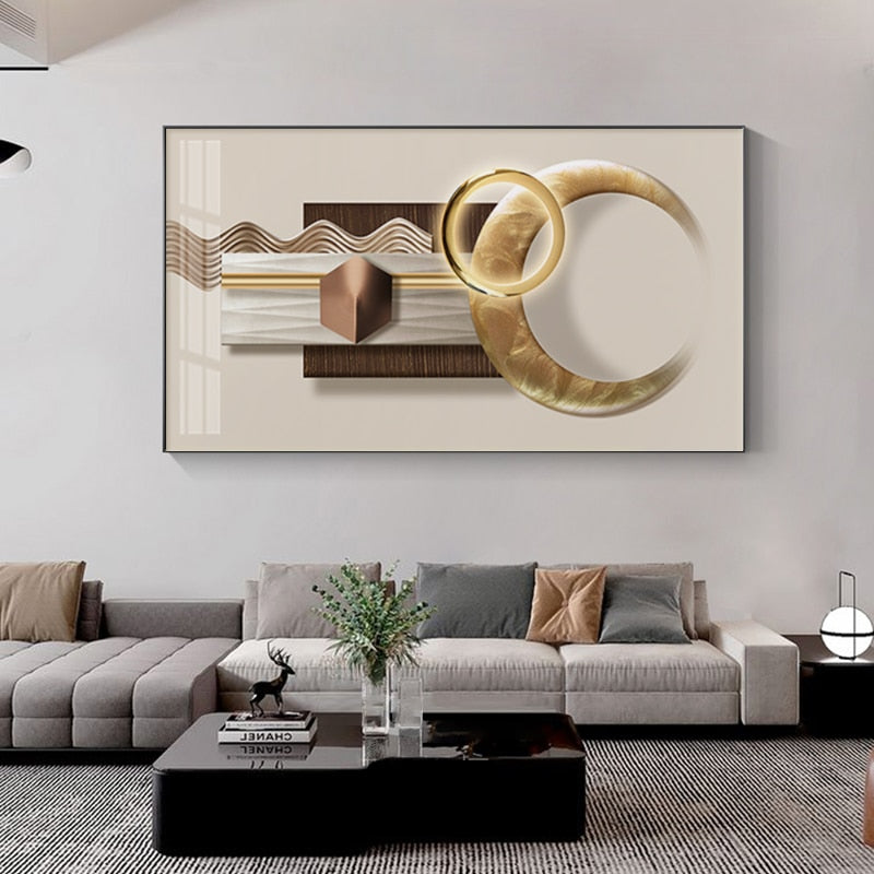 Minimalist Abstract Gold Canvas Art