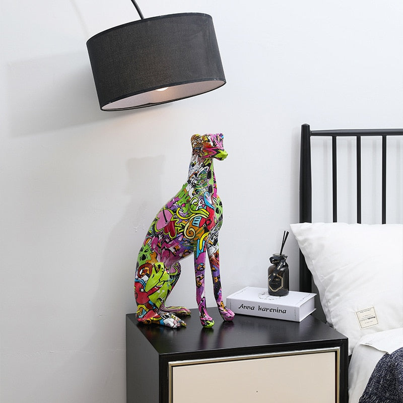 Graffiti Greyhound Resin Statue