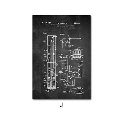 Black and White Chemistry Canvas Art