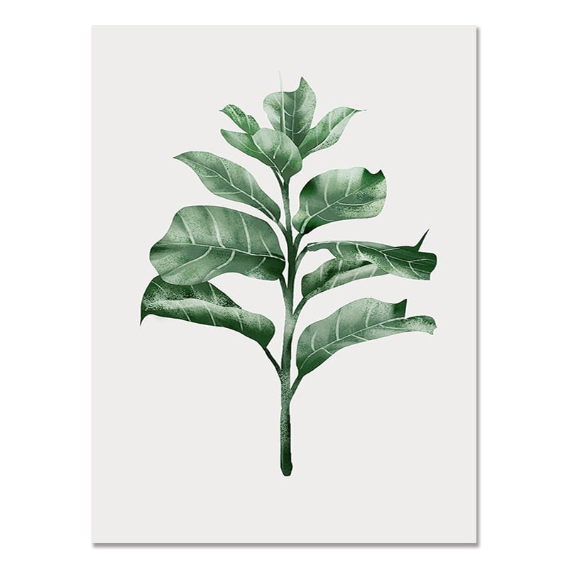 Simple Green Plant Canvas Art