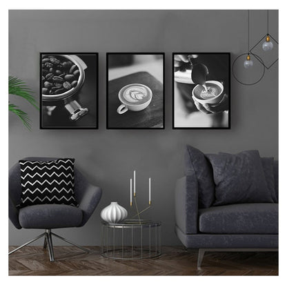 Black and White Coffee Canvas Art