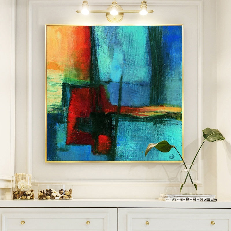 Abstract Colorful Oil Painting Wall Art Canvas