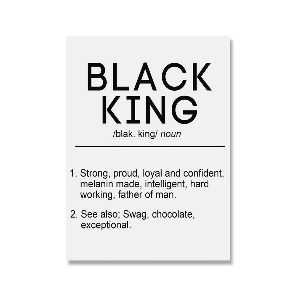 Black King and Queen Definition Quotes Canvas Art