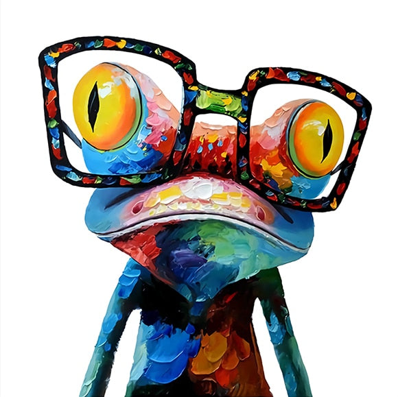 Frog with Glasses Canvas Art