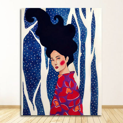 Big Hair Girl Canvas Art