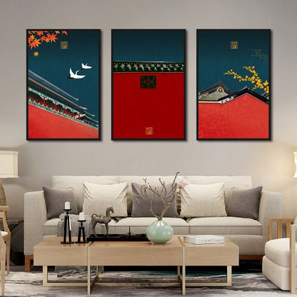 Traditional Chinese Architecture Canvas Art