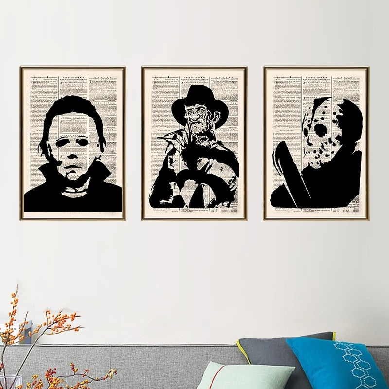 Horror Movie Character Canvas Art