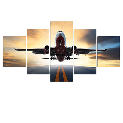 Airplane Sunset Canvas Art