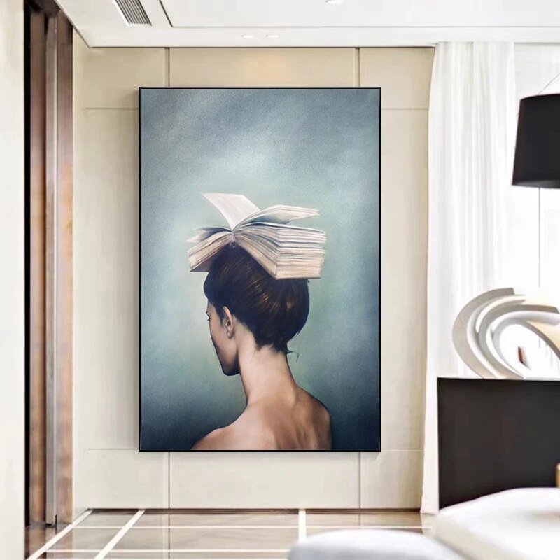 Intelligent Woman Book Canvas Art