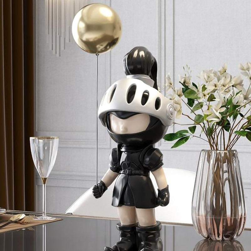 Knight Holding Balloon Statue