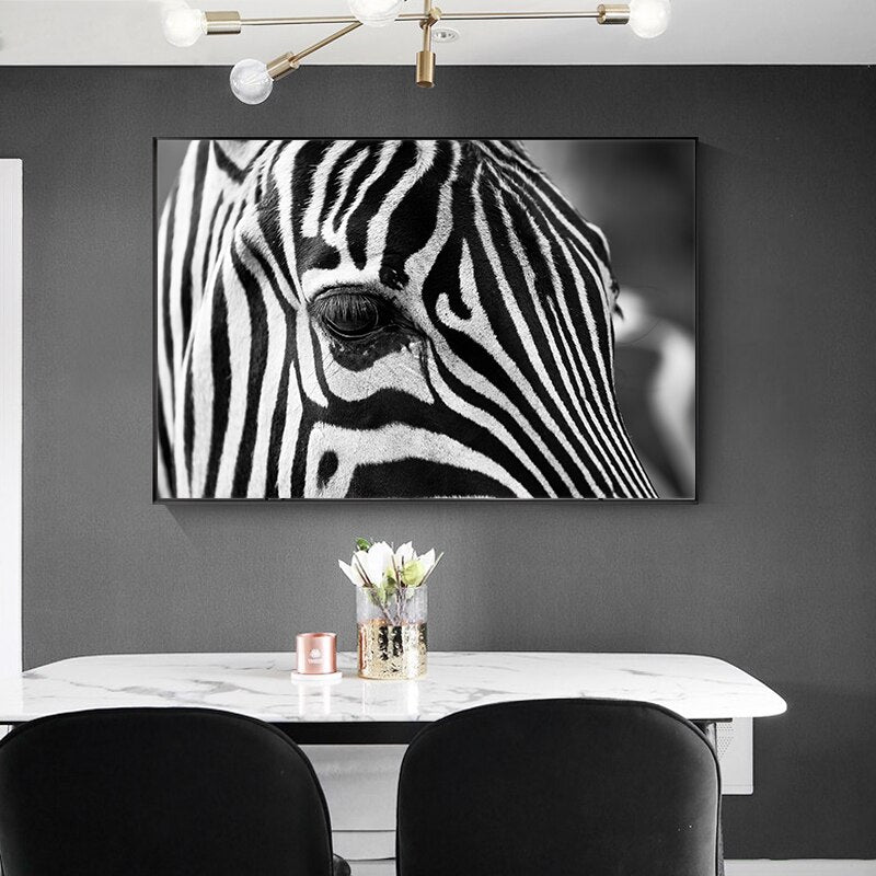 Zebra Head Wall Art Canvas