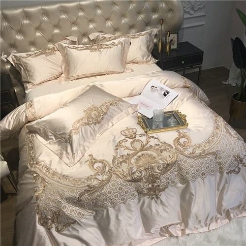 Raffia Damask Sateen Duvet Cover Bedding Set