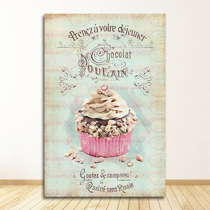 Macaroon Cupcake Canvas Art