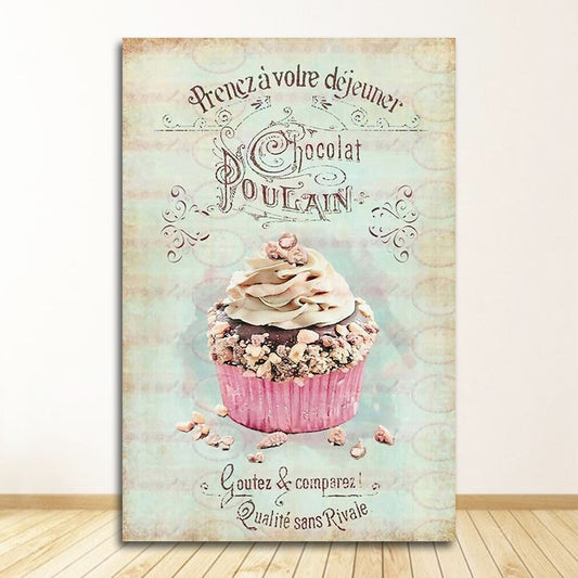 Macaroon Cupcake Canvas Art