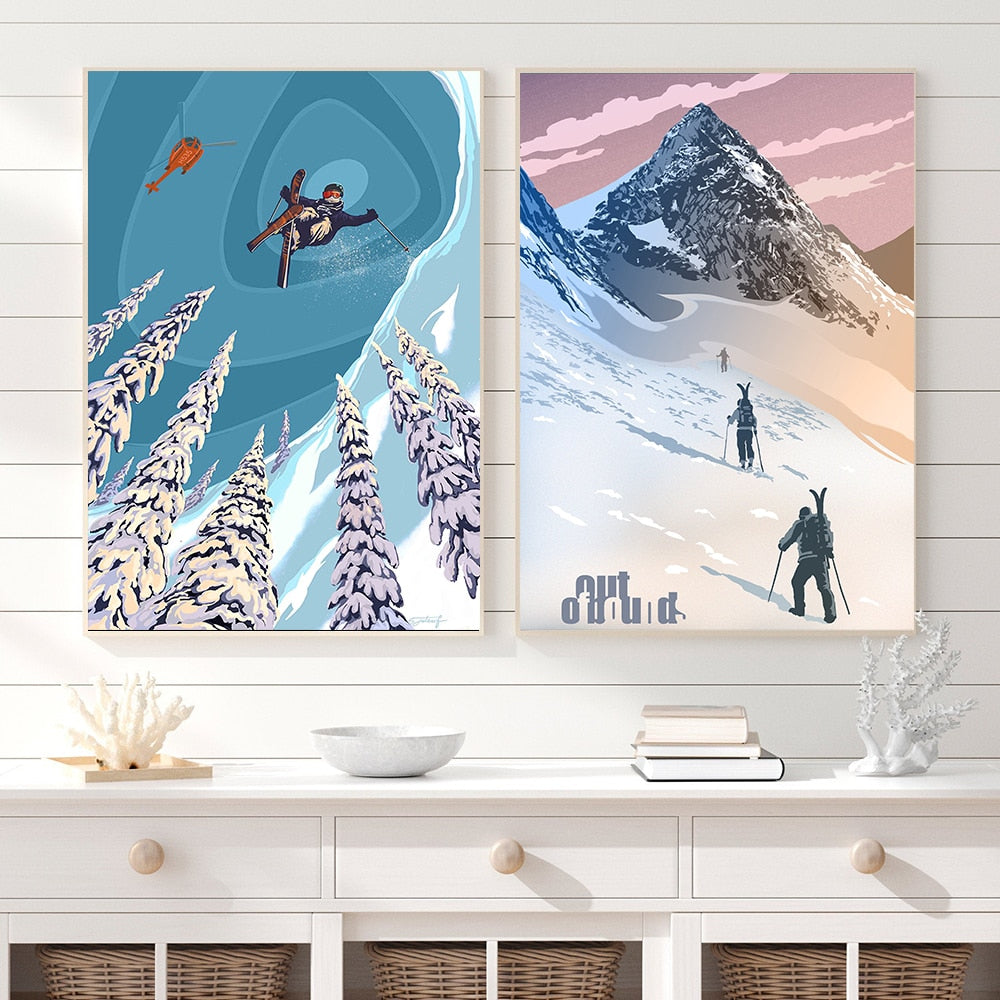 Ski Badge Snow Canvas Art