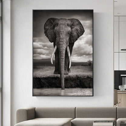 Elephant Moon Canvas Art