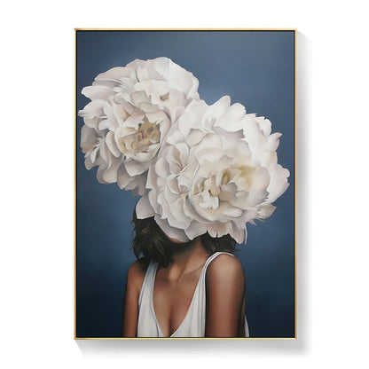 Lady Head Flower Canvas Art