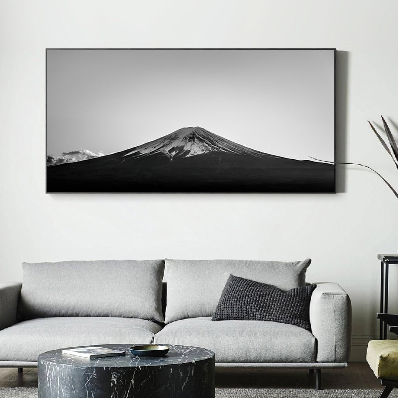 Black And White Mountain Canvas Art