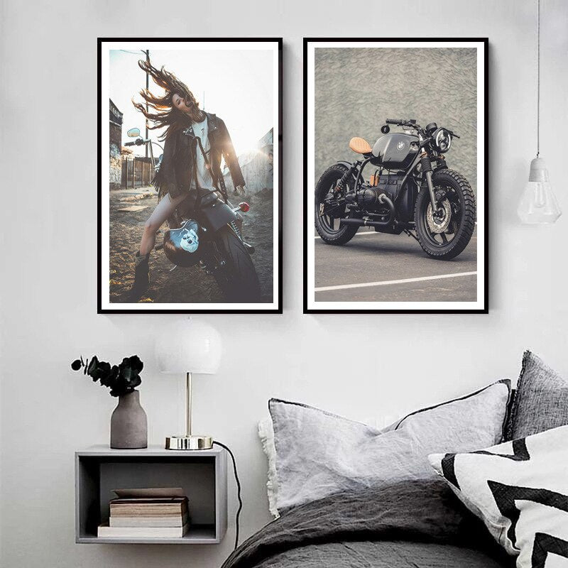 Cool Motorcycle Knight Locomotive Canvas Art