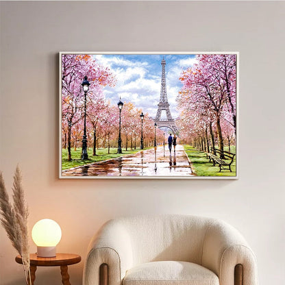 Couple Paris Eiffel Tower Canvas Art