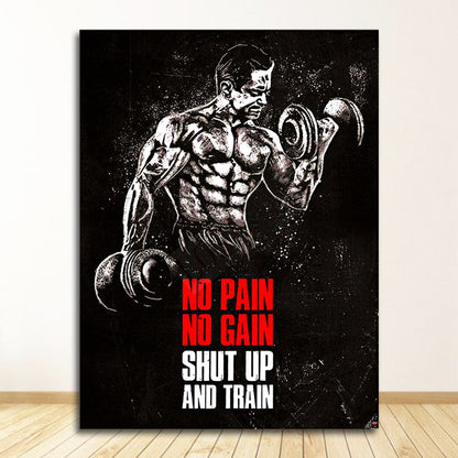 Muscle Bodybuilding Fitness Motivational Quotes Art Canvas