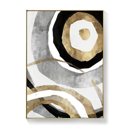 Abstract Black White Gold Canvas Art