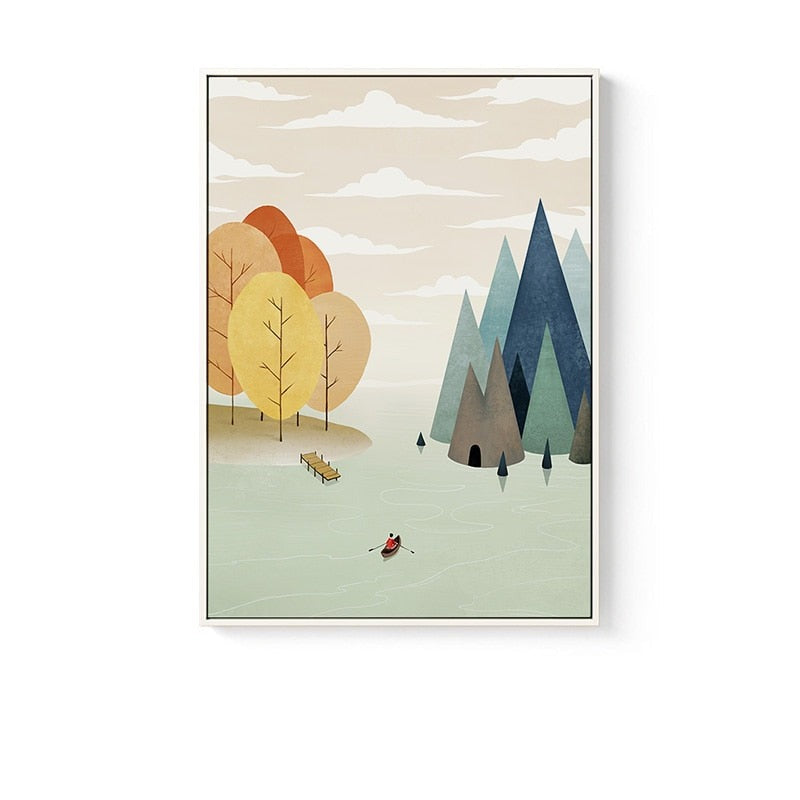 Nordic Abstract Landscape Canvas Art