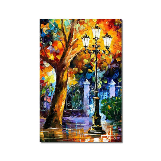 Watercolor Park Rain Canvas Art