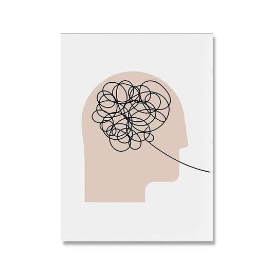 Minimalist Abstract Human Brain Idea Canvas Art