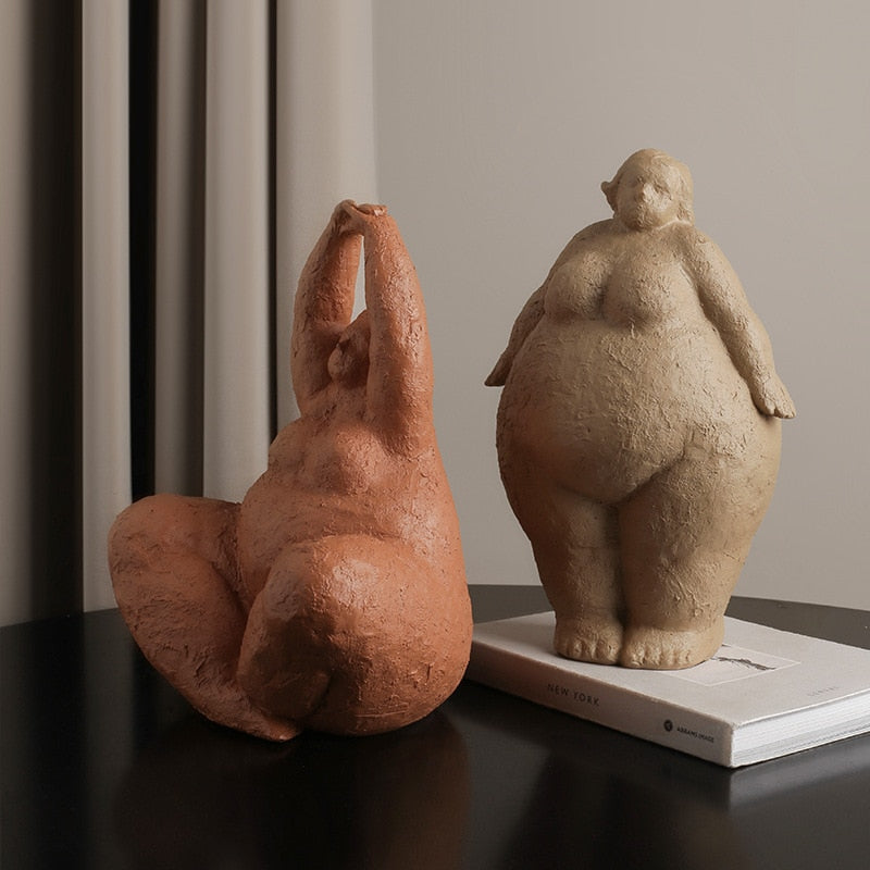 Abstract Fat Lady Figurines