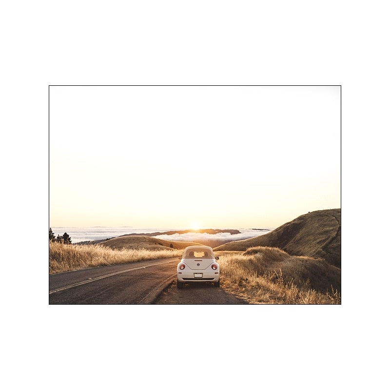 Brown Landscape Dandelion Elk Canvas Art