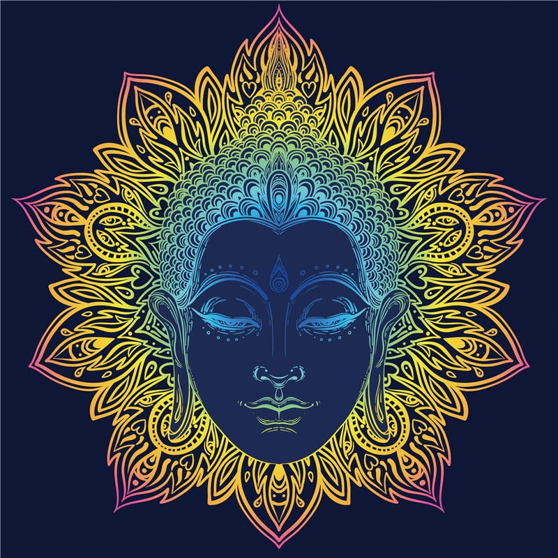 Mandala Buddha Face Canvas Art