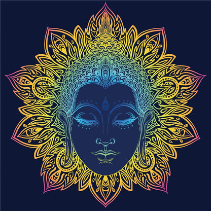 Mandala Buddha Face Canvas Art