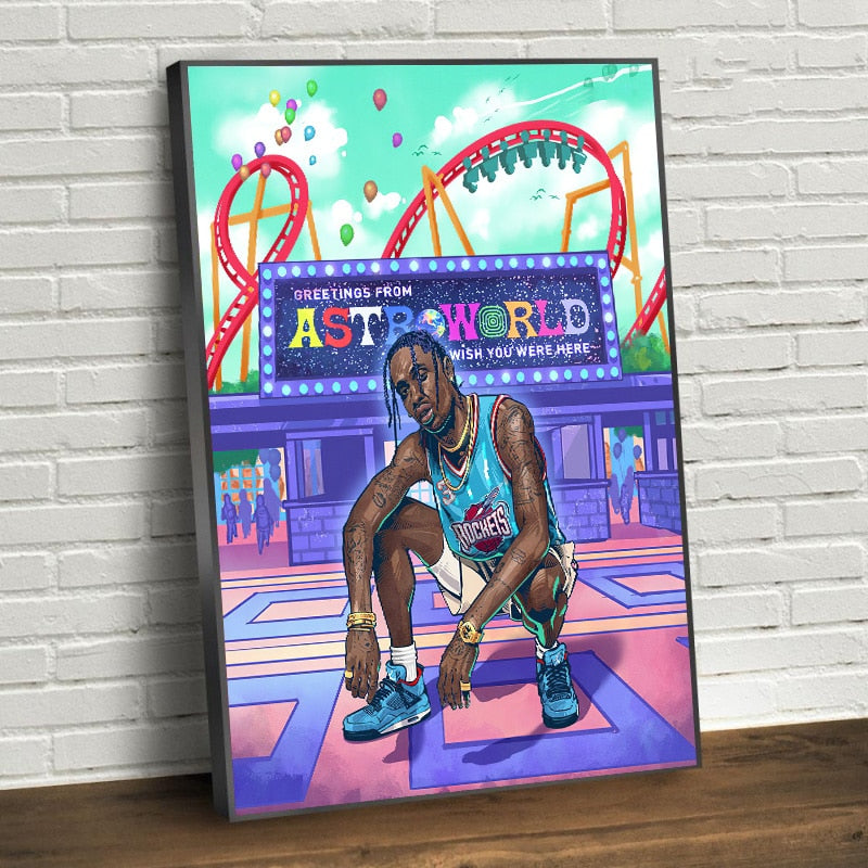 Rapper Travis Scott Canvas Art